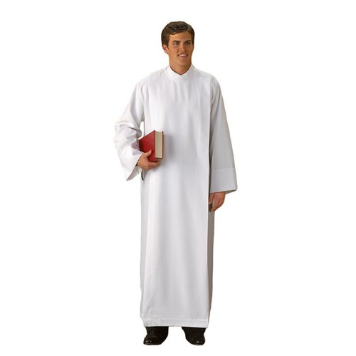 Alb front wrap white vestment - alb,